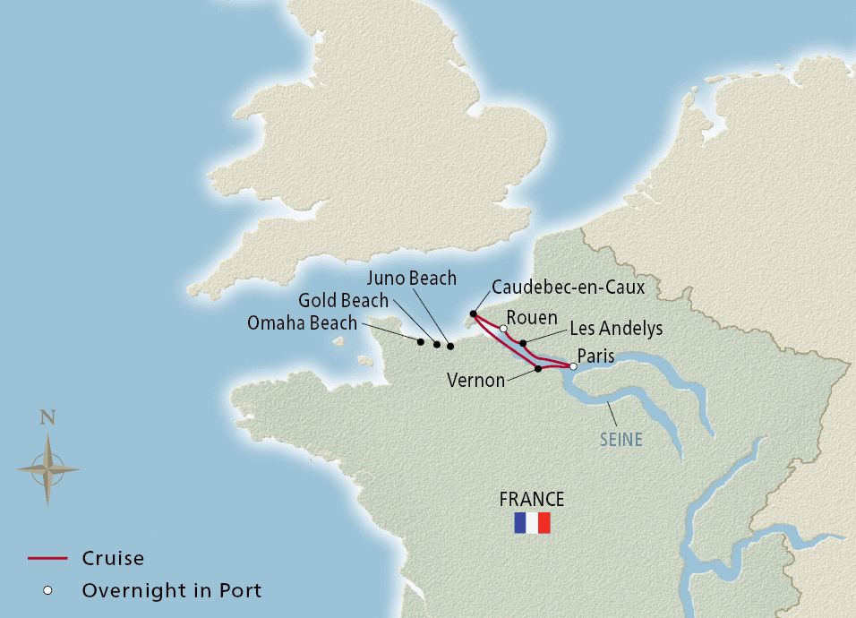 Map of the Christmas on the Seine itinerary