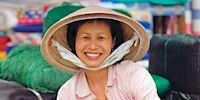 Local woman in market in Vietnam