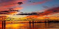 Vidalia Bridge at sunset Natchez, Mississippi